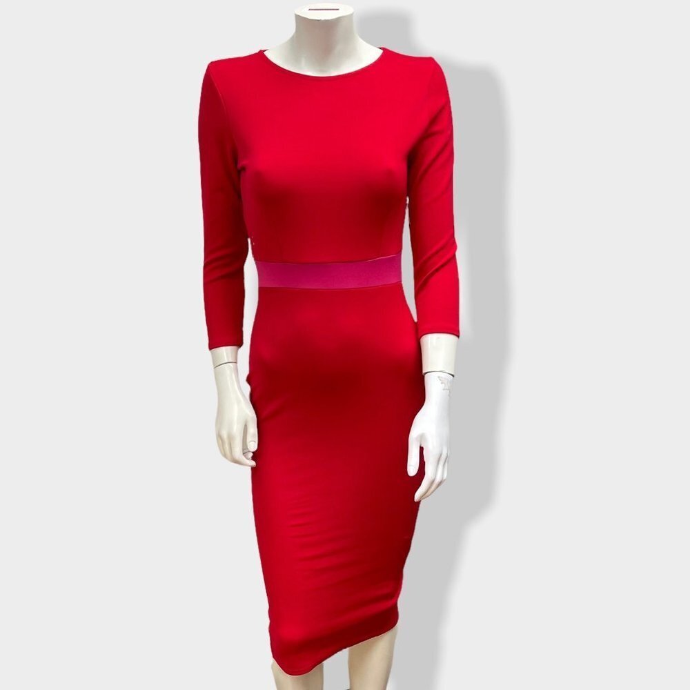 BOOHOO‎ Red Bodycon Midi Dress